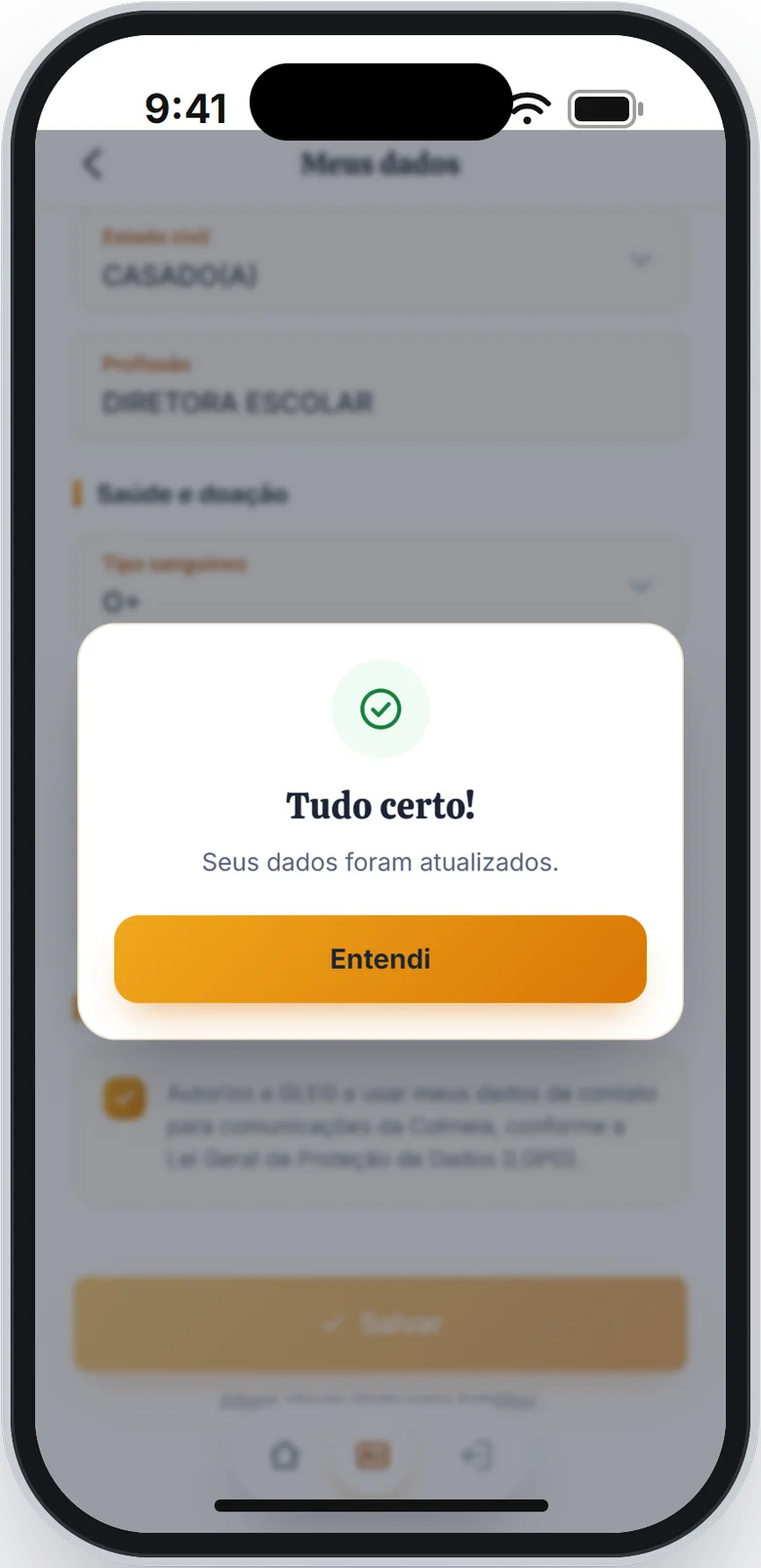 Aviso Tudo certo! Seus dados foram atualizados.