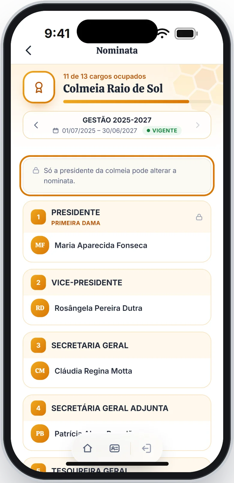 Nominata com a gestão vigente, o aviso de que só a presidente altera e os primeiros cargos