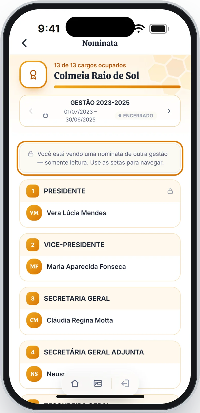 Nominata de uma gestão encerrada com o aviso de somente leitura em destaque